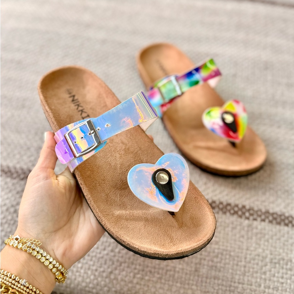 Iridescent Heart Sandal